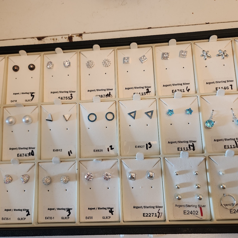 BNWOT - LOF STERLING SILVER EARRINGS (23 PAIRS)